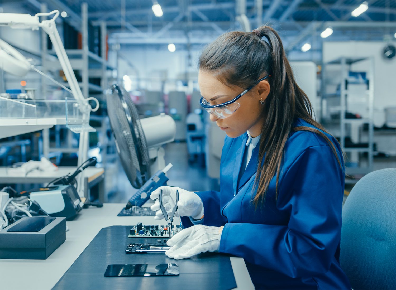 woman in engineering lab