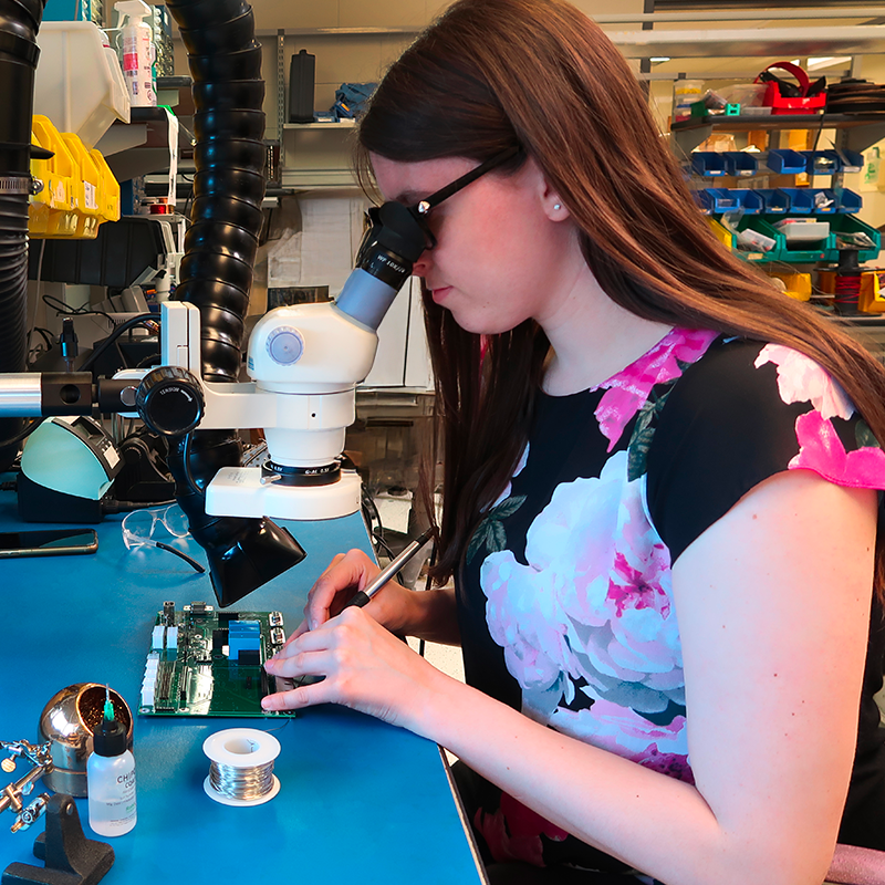 engineer working in lab